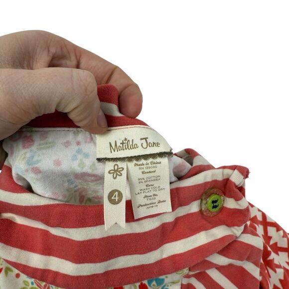 Matilda Jane Secret Fields Candy Cane Knit Top Girls Boho Preppy Toddler 4 FLAW - Picture 3 of 5
